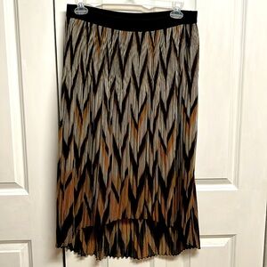 Ruby Rd Black Gray Rust Zig Zag Tulip Maxi Skirt Size 14P
